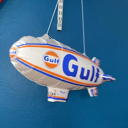 Vintage Original Gulf Airship Blimp Gas/Oil Garage Hanging Advertising Sign