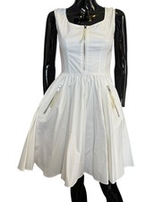 Prada A-line White Dress Zip Size 38 Fit And Flare 