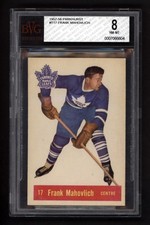 1957-58 PARKHURST #T17 FRANK MAHOVLICH ROOKIE CARD BVG BGS 8 NEAR MINT-MINT. rookie card picture
