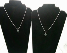 Mother and Daughter Necklaces with Pendants Silver Plated Stainless 18 inches