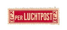 étiquette poste aérienne KLM compagnie aérienne néerlandaise 1920