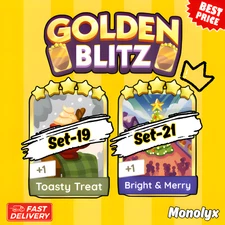 [Toasty Treat] & [Bright&Merry] - Mono_Poly_Go Golden Blitz Sticker ✨️