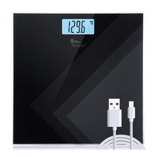Digital Body Weight Scale, USB Rechargeable Bathroom Scale with Step-On Techn...