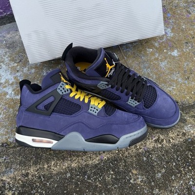 Jordan Air Jordan 4 Retro Purple Yellow Black Mid-Top Men's