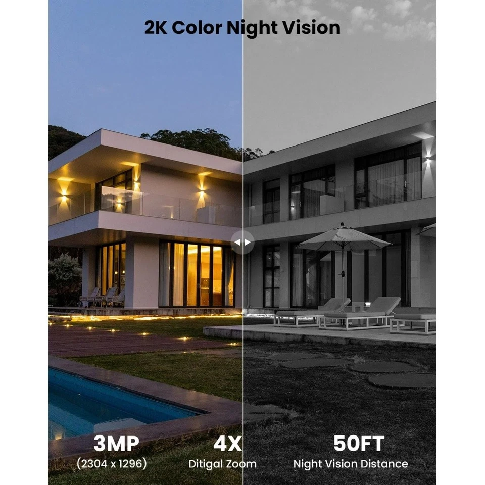 ieGeek 2K Security Cameras Wireless Outdoor,3MP WiFi Solar Camera 360 View PTZ - Image 3 of 4