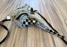 Venetian Carnival Mask Long Nose Ribbon Ties Masquerade
