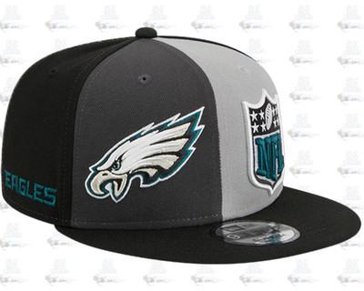New Era Philadelphia Eagles Pinwheel Gray White Green 9Fifty 950 Patch Snapback
