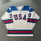 Jim Craig Autograph USA Hockey Jersey 1980 Olympic Gold #30 Size Large Authentic