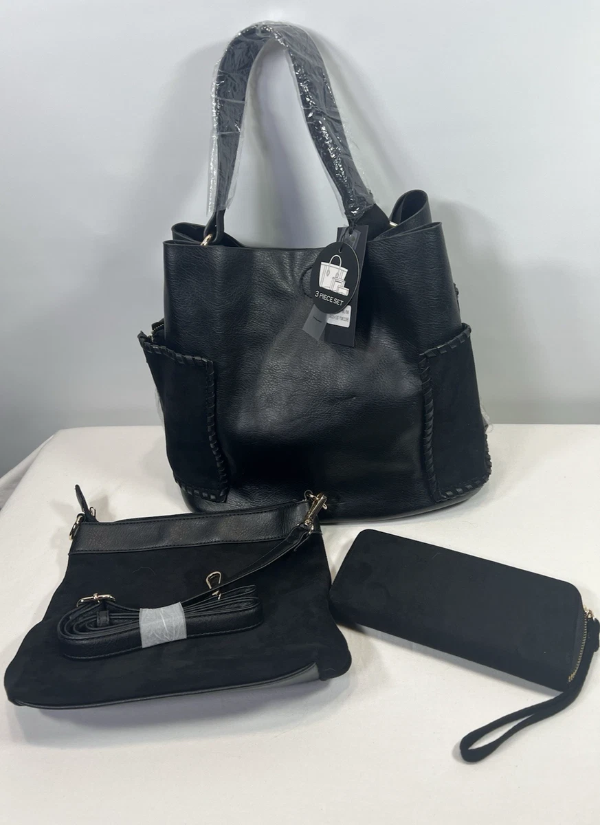 Sac Fourre-tout Deluxity 2 Pièces – Noir Et Or – Femme – Neuf