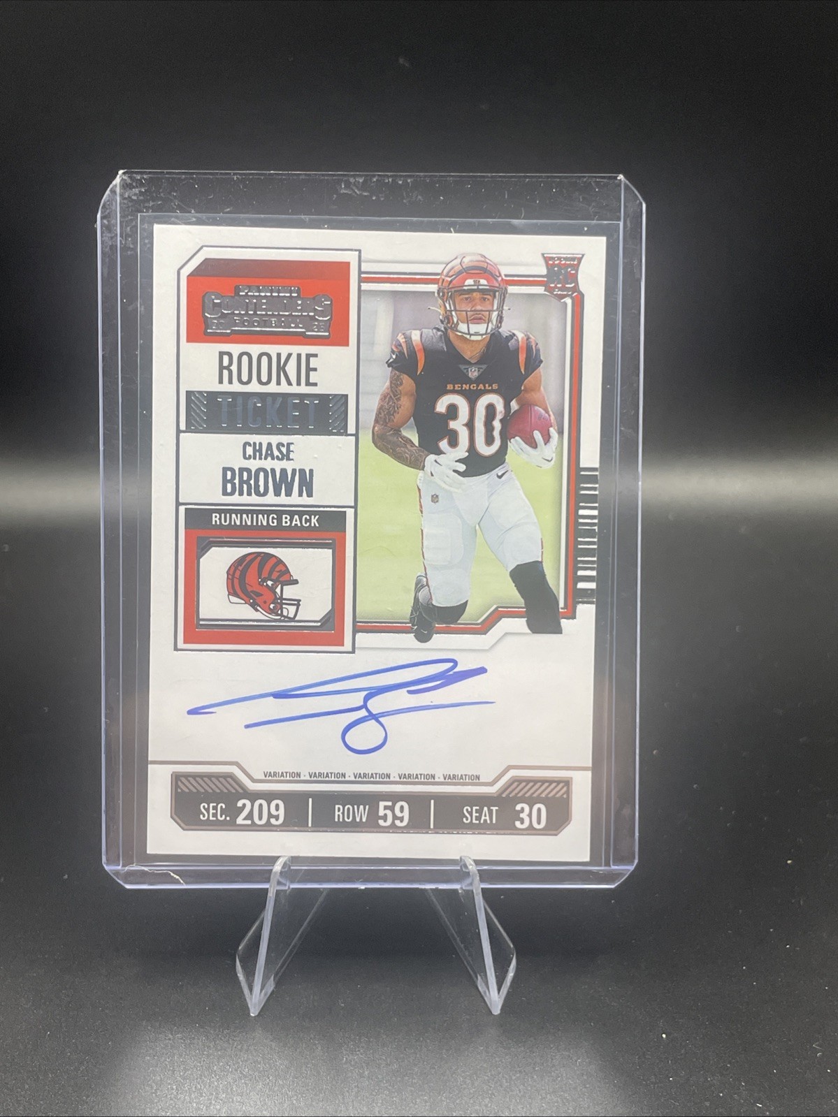 2024 2023 Contenders Football Chase Brown #105 Rookie Ticket Auto On Card RC