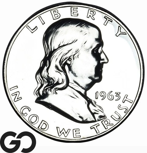 1963 Franklin Half Dollar Proof, Premium Quality Superb Gem PR++