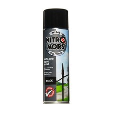 Nitromors Smooth Metal Finish Anti Rust Corrosion Black Paint Spray 500ml