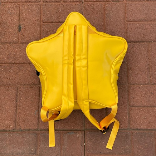 Super Mario Yellow Star PU Leather Backpack Bookbag Bag Adjustable 3D - Picture 4 of 8