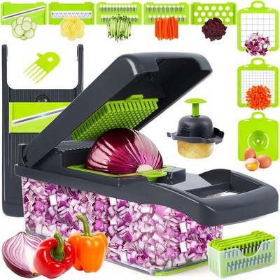 Vegetable Chopper Mandoline Slicer,Veggie Chopper, Multifunctional 10 in 1 Fo...