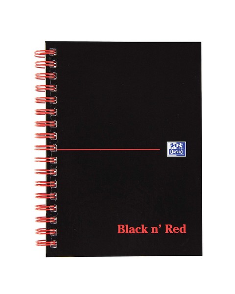 Black N Red Book Wirebound 90Gsm Ruled And Perforated 140 Pages A6 Ref D67011-image