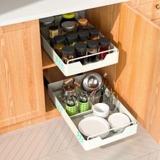 1 Pack Pull Out Cabinet Organizer with Adhesive Nano Film Heavy Duty Storage ...