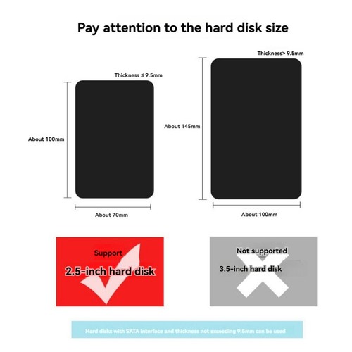 Typ C HDD-Gehäuse 2,5 SATA SSD Festplattengehäuse Externes Gehäuse Tra7452 - Afbeelding 3 van 10