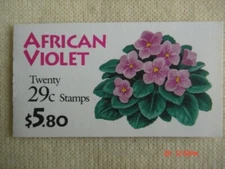 African Violet Booklet Stamps FullBook  Issued 10/8/93 Scott# BK177 P#K1111