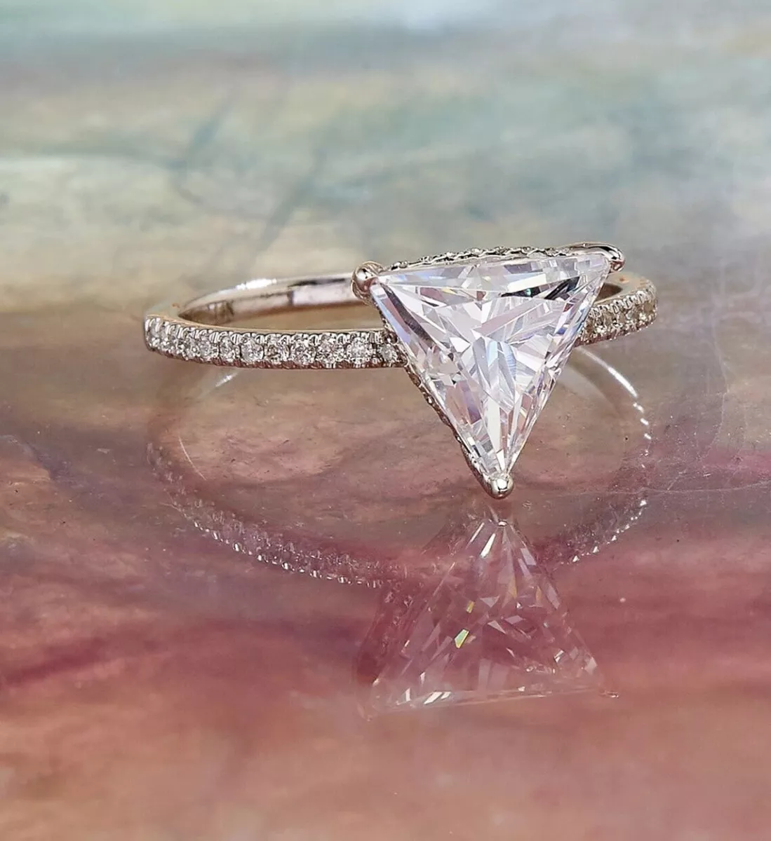 Trillion cut hotsell rings