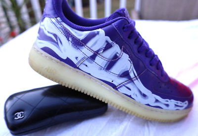 Nike Air Force 1 Low '07 QS Purple Skeleton Halloween 2021 Size Nike Air Force 1 Low '07 QS Purple Skeleton Halloween 2021 Size