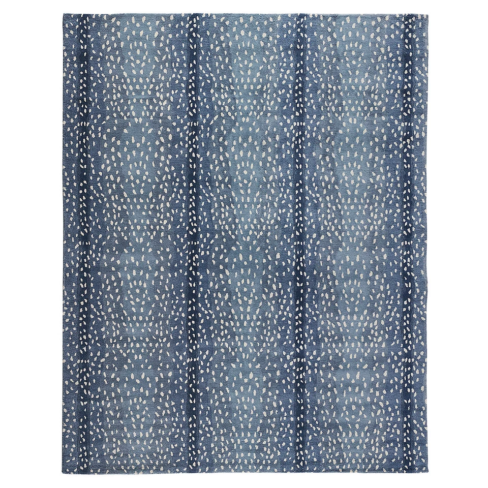 Antelope Blue Wool Tufted Area Rug - Modern Animal Print Design for Living Room - Image 3 of 4