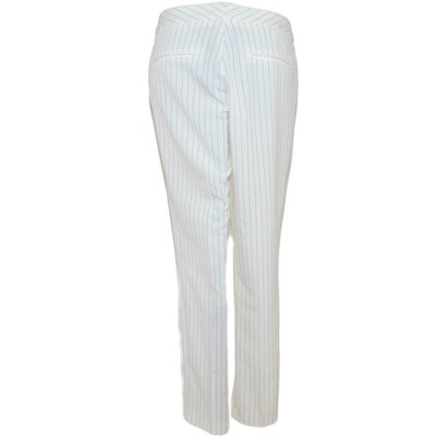Pantaloni bianco nero gessato donna a sigaretta vita alta, chiusura  cerniera due | eBay