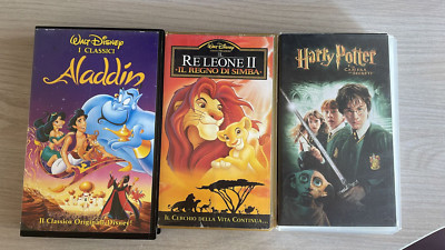 3 VHS FÜR KINDER-ALADDIN-KÖNIG DER LÖWEN II-HARRY POTTER UND DIE KAMMER DES GEHEIMNISSES-