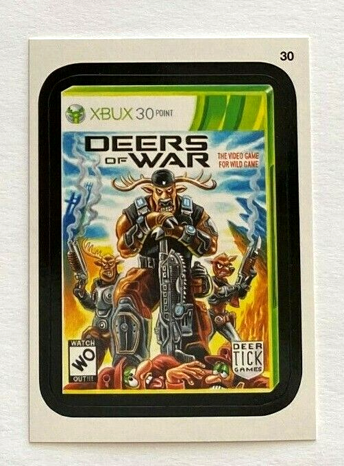 ポクスウォーカー 英語 4枚セット 2013 TOPPS WACKY PACKAGES SER 10 XBUX DEERS OF WAR BLACK PARALLEL