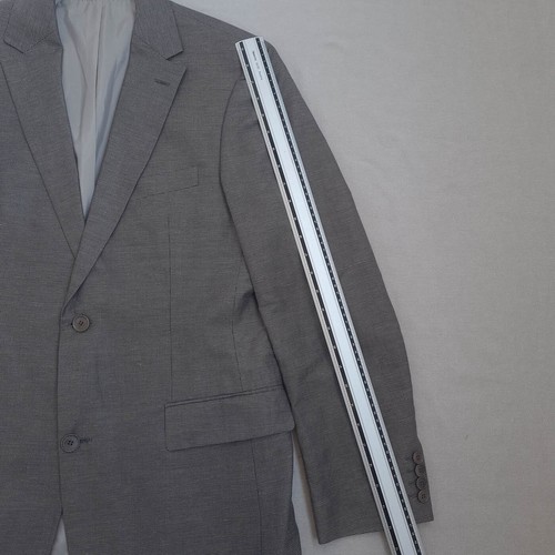 Hugo Boss 55% Linen 45% Cotton Mens Sport Coat Size 40L Blazer Jacket Gray - Picture 23 of 24