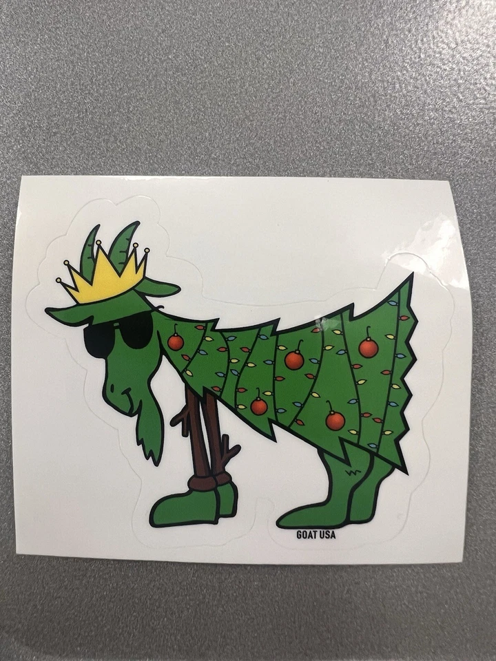 GOAT USA Christmas Tree Goat Sticker. Single Sticker. Brand New.