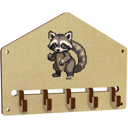 'Pixel Art Racoon' Wall Mounted Hooks / Rack (WH043985) - Picture 1 of 6