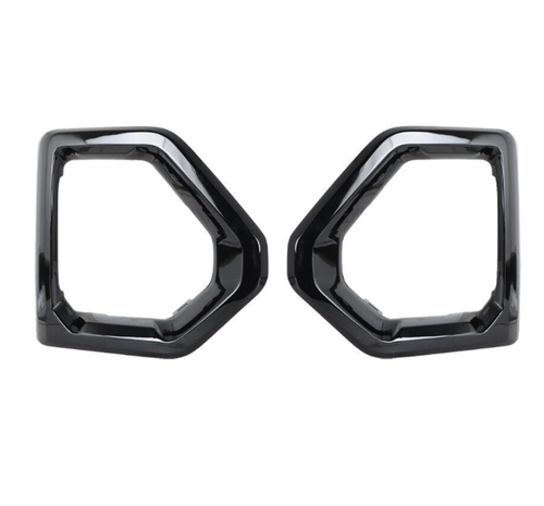 Pair Black Front Fog Light Outer Bezel Cover For 2019-2021 GMC Sierra ...