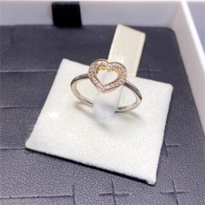 NEW 100 925 Sterling silver Love symbolizes a heart-shaped ring Various sizes