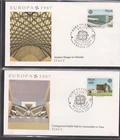 ITALY 1987 2 FLEETWOOD FIRST DAY COVERS EUROPA ARCHITECTURE CACHET