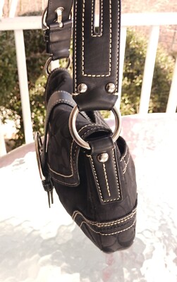 Coach 10603 MEDIUM Vintage Soho Black Signature C Canvas Shoulder