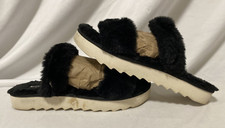 Koolaburra By UGG Women's Size 10 Fuzz On Faux-Fur Slide Sandals Black .L37