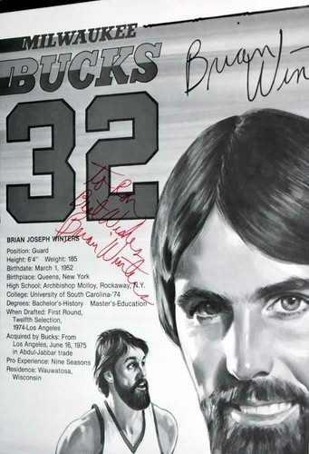 Brian Winters Milwaukee Bucks Autographed & Framed Career Highlights Poster - Picture 2 of 4