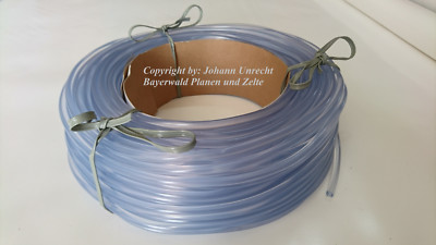 10 m Planenseil, 8mm Transparent + 2 x Seilendverschluss 8mm mit Simplexhaken