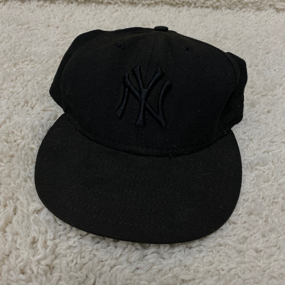 Vintage New Era New York Yankees Hat Fitted 7 1/8 Black MLB