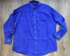 Burberry London Mens Check Shirt Long Sleeve Made In USA Blue Size XXL