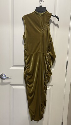 green emerald velvet dress Burnished Gold Velvet V-Neck Bridesmaid Dress Mermaid Floor-Length