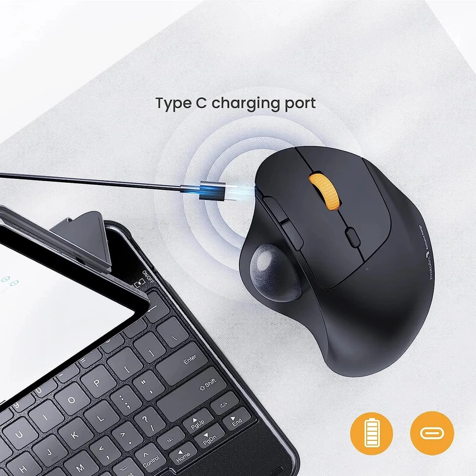 Wireless Trackball Mouse 2.4g Ergonomic Rollerball Mouse Bluetooth Computer Mice - Image 4 of 4