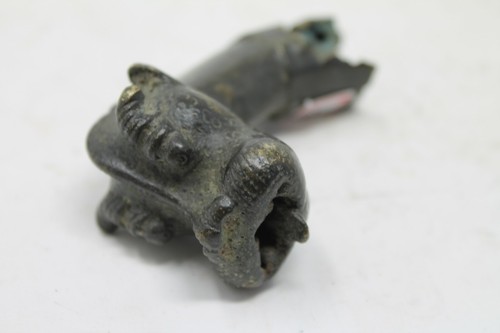 Antique Old Extremely Rare Bronze Yalli Lion Face Unique Statue Figurine NH6630 - Picture 6 of 12