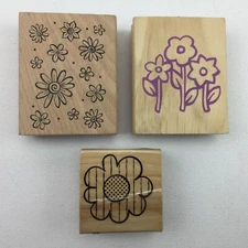 Flower Rubber Craft Stamps Stamping Scrapbooking Crafts Set of 3 