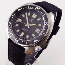 44mm Tandorio black dial Japan NH35A Automatic 200M Steel diving mens Watch