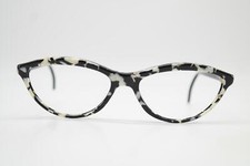 Vintage Glasses LE CLUB TINA Black White Oval Eyeglass Frame