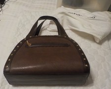Rocco Barocco Stunning Brand New Vintage Brown Leather Handbag,  Studded. Unused