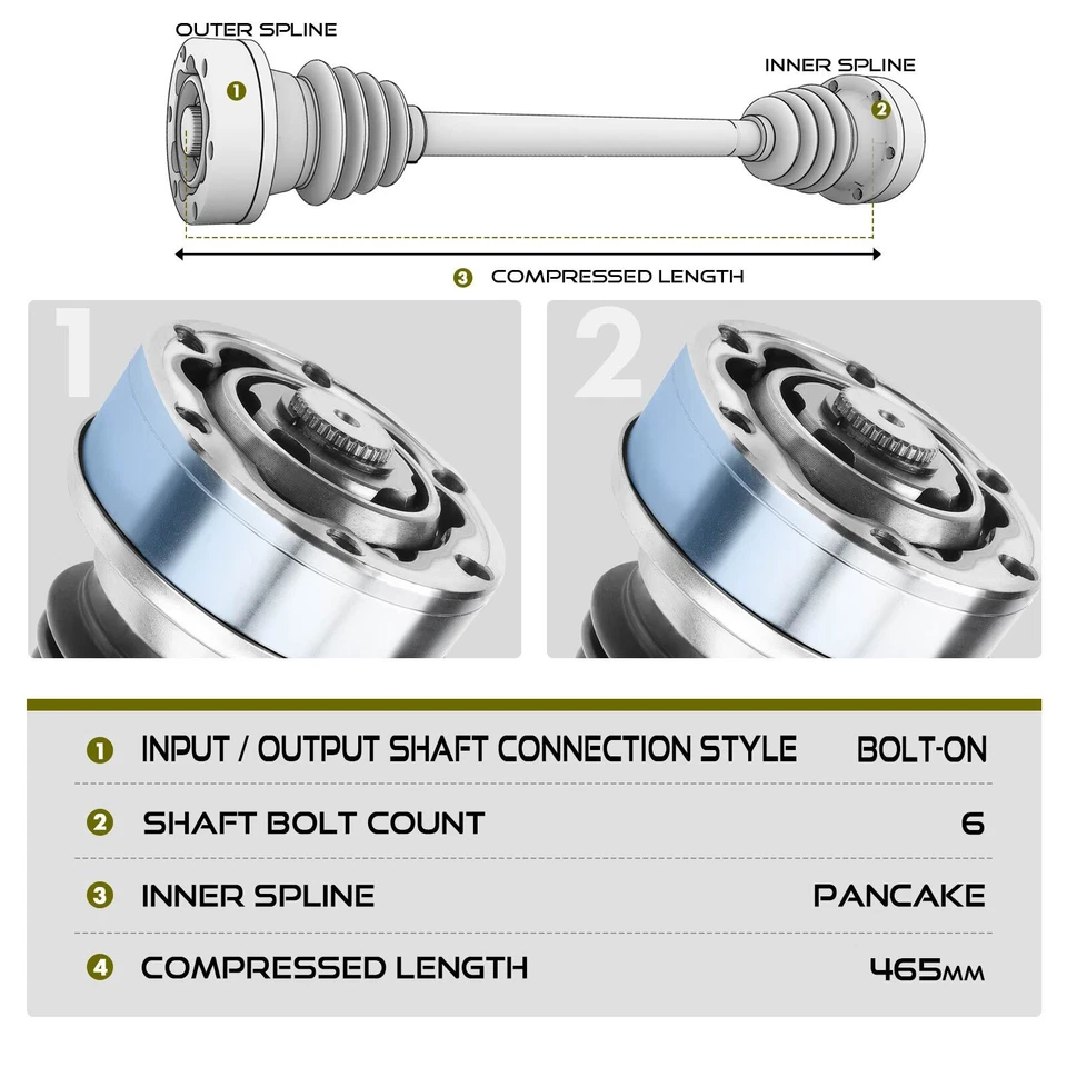 Conjunto de eje CV para BMW 525i E34 1989-1995 530i 1994-1995 trasero izquierdo o derecho Foto 2 de 4