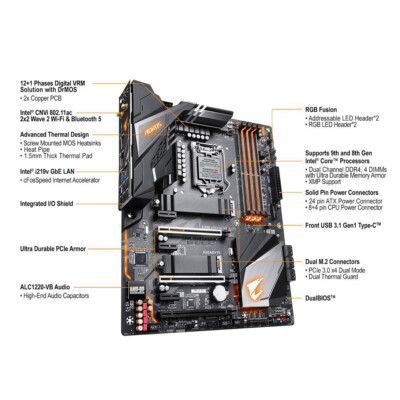 Aorus Pro Wifi Aorus Good Motherboards For Intel I7 9700k CPU Z390