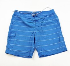 J. Crew Board Shorts Mens 34 Blue Striped Swim Trunks